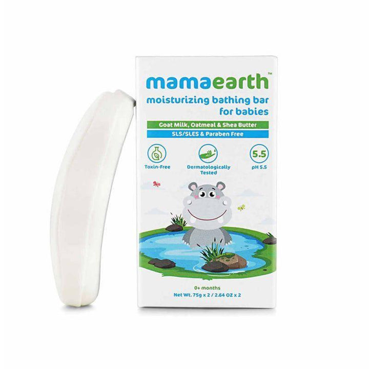 Mama earth Moisturizing Bathing bar Soap For Babies - 2 pcs - 2*75 g - ZRAFH