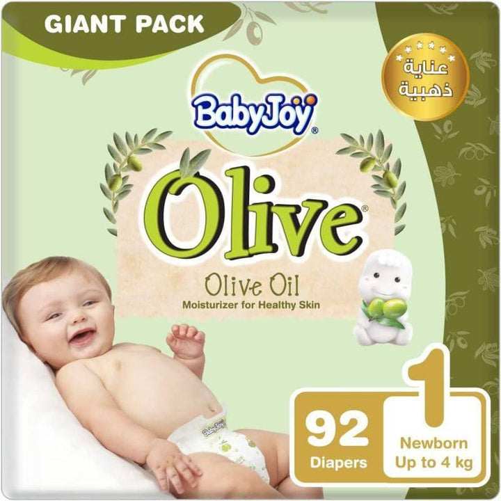 Babyjoy Olive Newborn Giant Diaper No#1 - 92 Diaper - ZRAFH