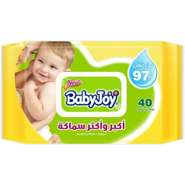 BabyJoy Thick and Large Wet Wipes Scented - 40 Wipes - ZRAFH