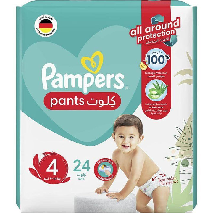 Pampers Baby Diapers Pants Size 4 ,9-14 KG - 24 Pants - ZRAFH