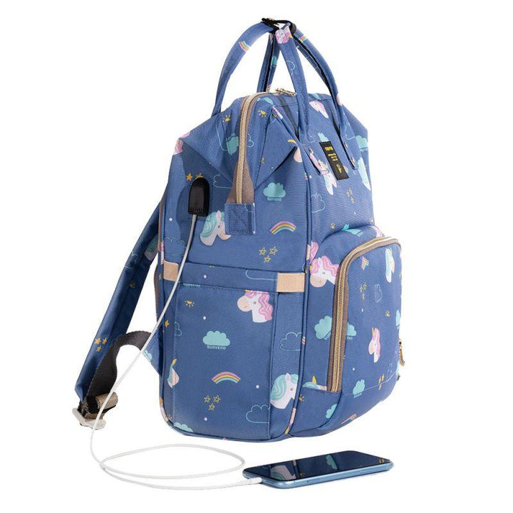 Sunveno Diaper Bag with USB - Unicorn Blue - ZRAFH