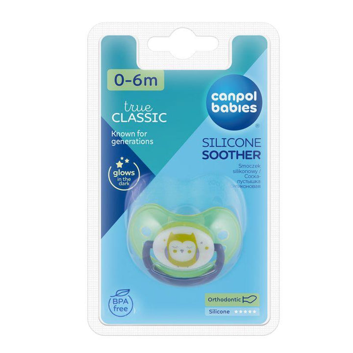 Canpol Orthodontic Silicone Soother - 0-6 months - 1 Piece - Night Dreams - ZRAFH