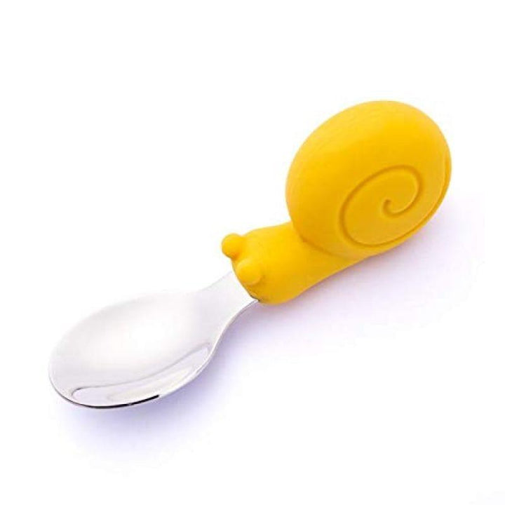 Citron Toddler Snail Fork And Spoon Set With Case - Yellow - ZRAFH