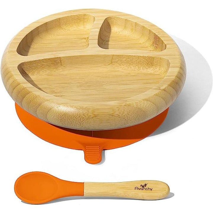 Avanchy Bamboo Suction Classic Plate + Spoon - ZRAFH