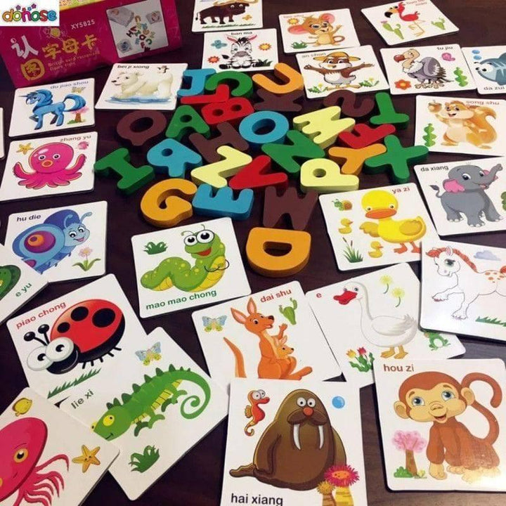 Wooden Cards English Alphabet Letter Puzzles 19x7.5x22 cm By Baby Love - 33-2237 - ZRAFH