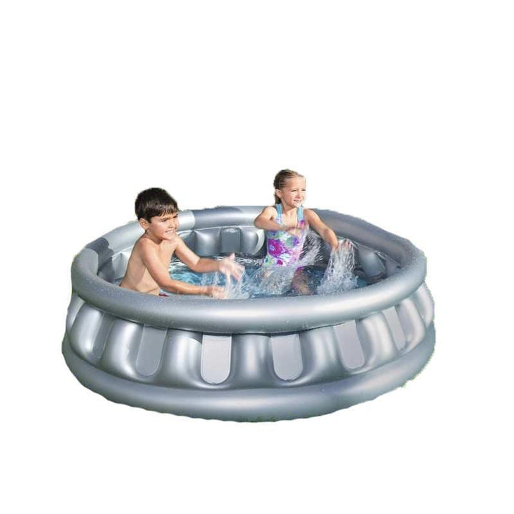 Inflatable Space Ship Pool For Kids - 152x43 cm Grey - 26-51080 - ZRAFH