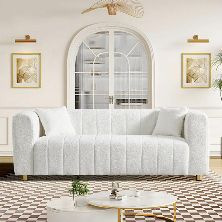 3-Seater Beige Chanel Sofa By Alhome - Zrafh.com - Your Destination for Baby & Mother Needs in Saudi Arabia