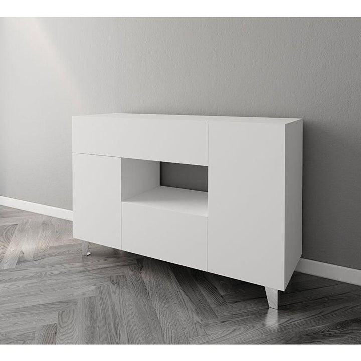 Elegant White Coffee Corner with Two Shelves and Two Drawers By Alhome - Zrafh.com - Your Destination for Baby & Mother Needs in Saudi Arabia