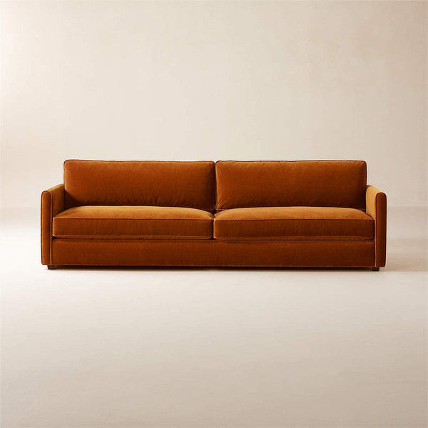 Rusted Orange Velvet 3-Seater Sofa for Warmth and Style By Alhome - Zrafh.com - Your Destination for Baby & Mother Needs in Saudi Arabia