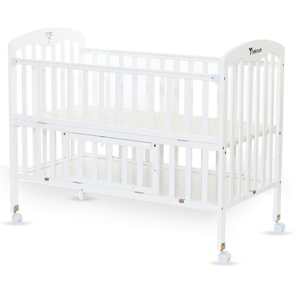 Teknum 4in1 Wooden Bed Side With Storage and Height Adjustments - White - Zrafh.com - Your Destination for Baby & Mother Needs in Saudi Arabia