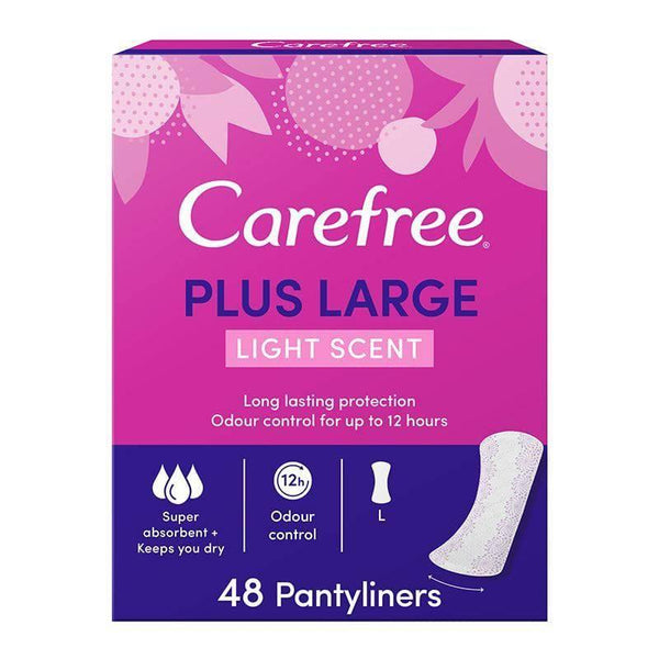 Carefree Panty Liners Plus Large Light Scent - 48 Pieces - ZRAFH