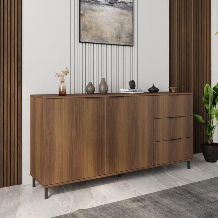 Brown Console with 2 Doors and 3 Drawers By Alhome - Zrafh.com - Your Destination for Baby & Mother Needs in Saudi Arabia