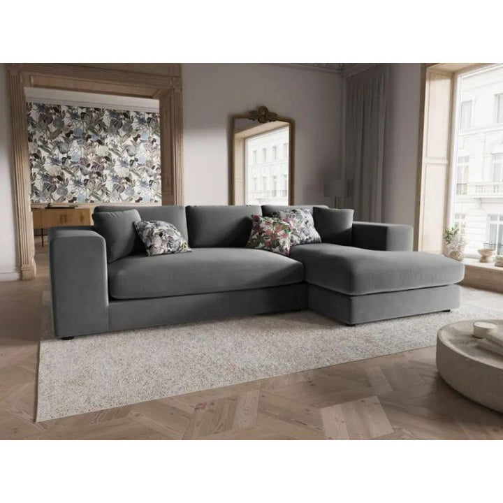 Big Velvet Corner Sofa - 280x170x85x85 cm - By Alhome - Zrafh.com - Your Destination for Baby & Mother Needs in Saudi Arabia