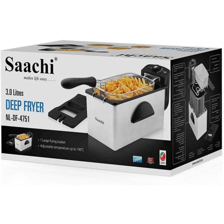 Saachi 3 Liter Deep Fryer - Silver - NL-DF-4751-SL - ZRAFH