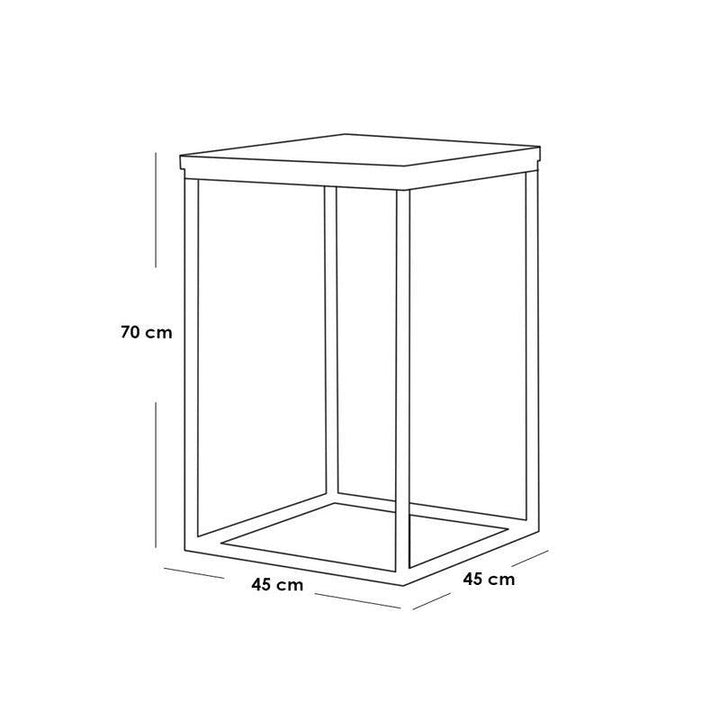 Side Table 45x45x70 cm - Gold & White By Alhome - Zrafh.com - Your Destination for Baby & Mother Needs in Saudi Arabia