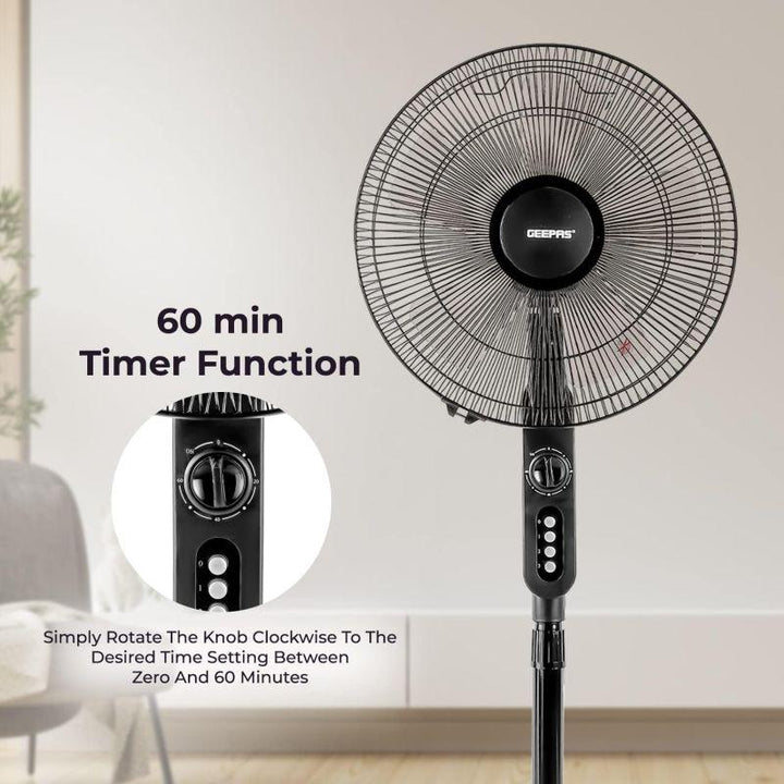 Geepas 16 Inch Stand Fan - Black - Gf9488 - Zrafh.com - Your Destination for Baby & Mother Needs in Saudi Arabia