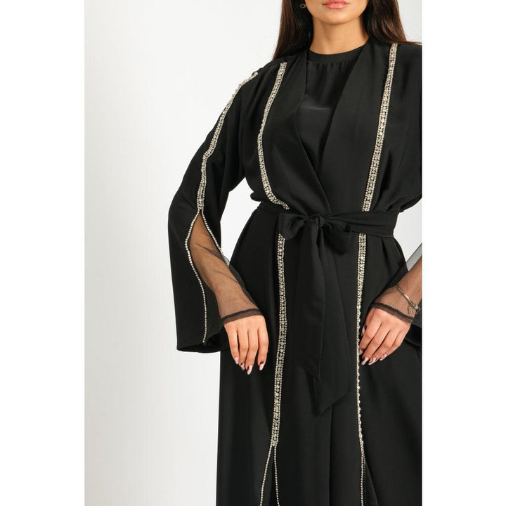 Londonella Women's Long Sleeves Abaya With Waist Belt - Black - 100244 - Zrafh.com - Your Destination for Baby & Mother Needs in Saudi Arabia