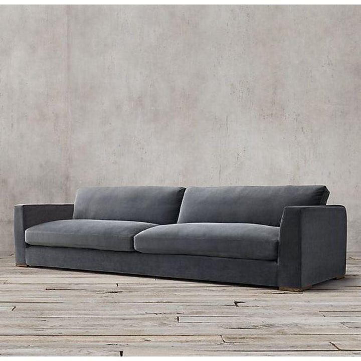 Chic Gray Velvet 3-Seater Sofa Swedish Wood By Alhome - 110110915 - Zrafh.com - Your Destination for Baby & Mother Needs in Saudi Arabia