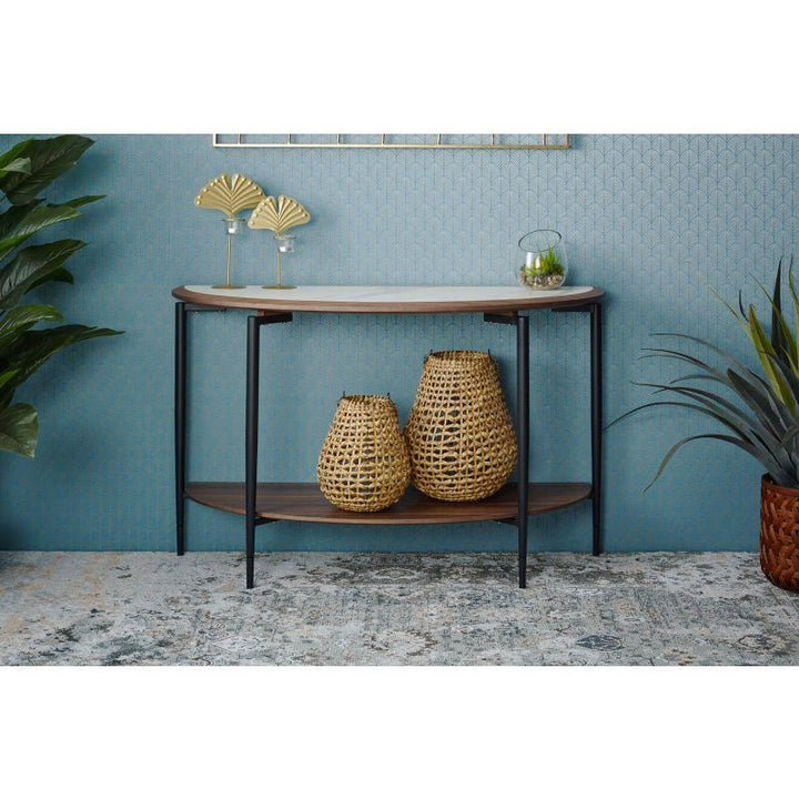 Industrial Iron and Wood Console Table By Alhome - Zrafh.com - Your Destination for Baby & Mother Needs in Saudi Arabia