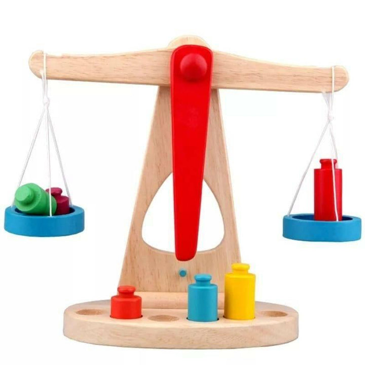 Wooden Funny Balance Scale With 6 Weights 24x9x23 cm By Baby Love - 33-2240 - ZRAFH