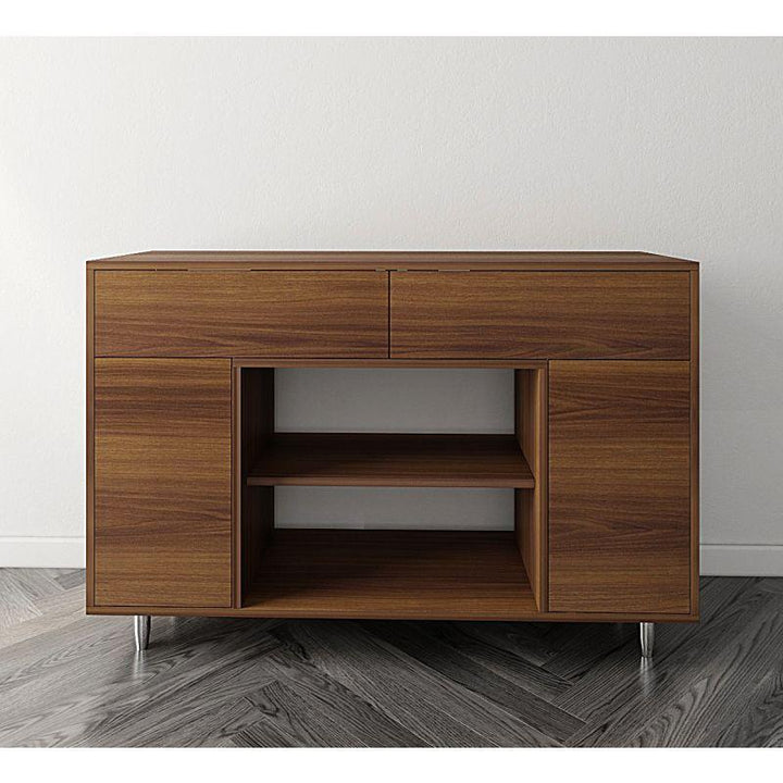 Brown Coffee Corner with Shelves and Drawers By Alhome - Zrafh.com - Your Destination for Baby & Mother Needs in Saudi Arabia