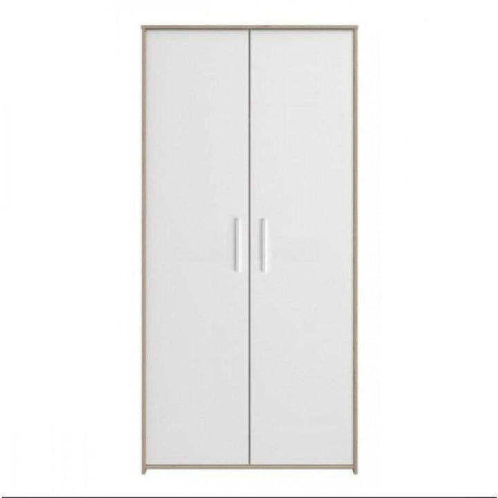 Two-Door Wardrobe, White, with Beige Sides: By Alhome - Zrafh.com - Your Destination for Baby & Mother Needs in Saudi Arabia