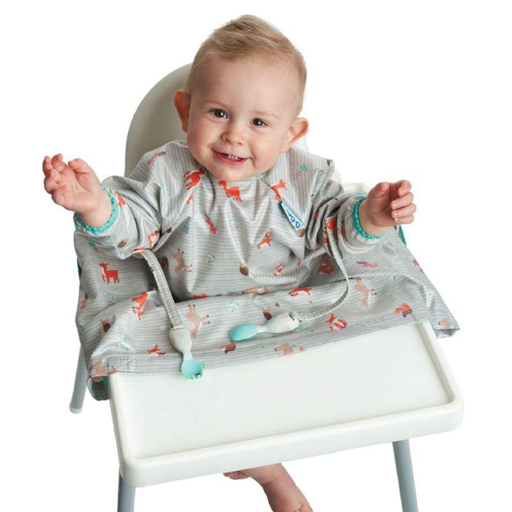 Bibado Woodl And Friends Bundle Coverall Bib And Handi Cutlery With Matching Cutlery In One Box - Zrafh.com - Your Destination for Baby & Mother Needs in Saudi Arabia