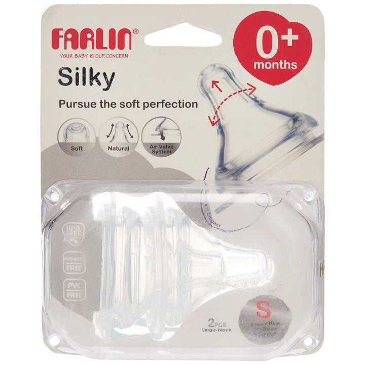 Farlin Nipple For Wide-Neck Bottle Small - 2 Pieces - ZRAFH