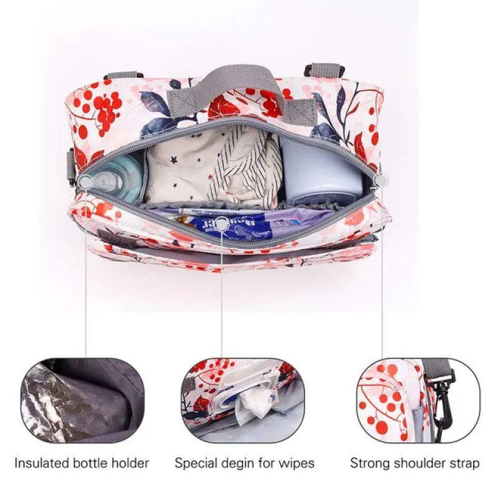 Little Story Baby Diaper Changing Clutch Kit - Floral Pink - Zrafh.com - Your Destination for Baby & Mother Needs in Saudi Arabia