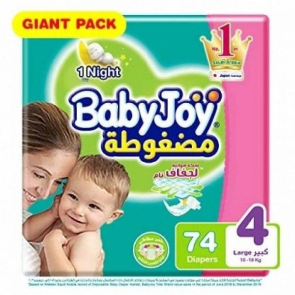 Babyjoy Giant Baby Diaper No#4 Large Size - 74 Sheets - ZRAFH