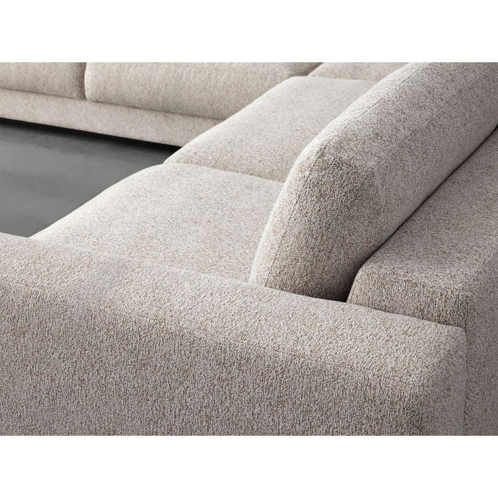 Modern Chanel L-Shape Sofa - Beige - 250x250x85x85 cm - By Alhome - Zrafh.com - Your Destination for Baby & Mother Needs in Saudi Arabia