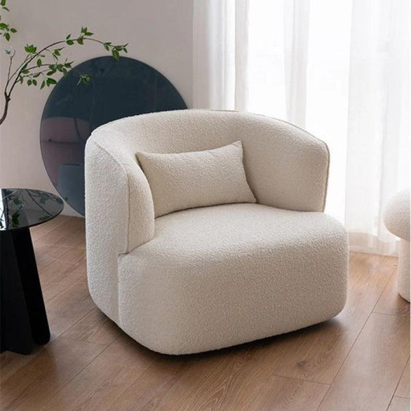 Off-White Bouclé Chair for Classic Comfort By Alhome - Zrafh.com - Your Destination for Baby & Mother Needs in Saudi Arabia