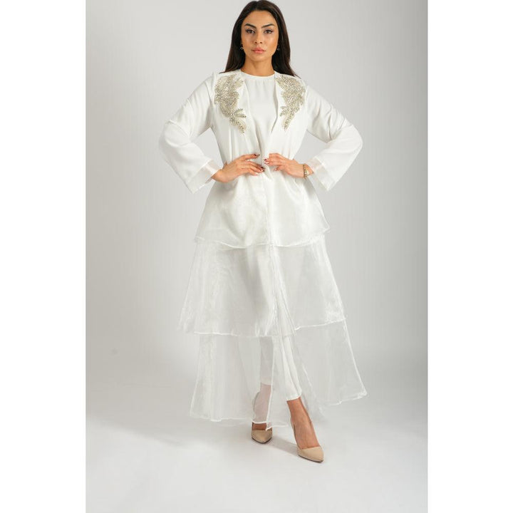 Londonella Women's Dress-Style Abaya With Long Sleeves - White - 100241 - Zrafh.com - Your Destination for Baby & Mother Needs in Saudi Arabia