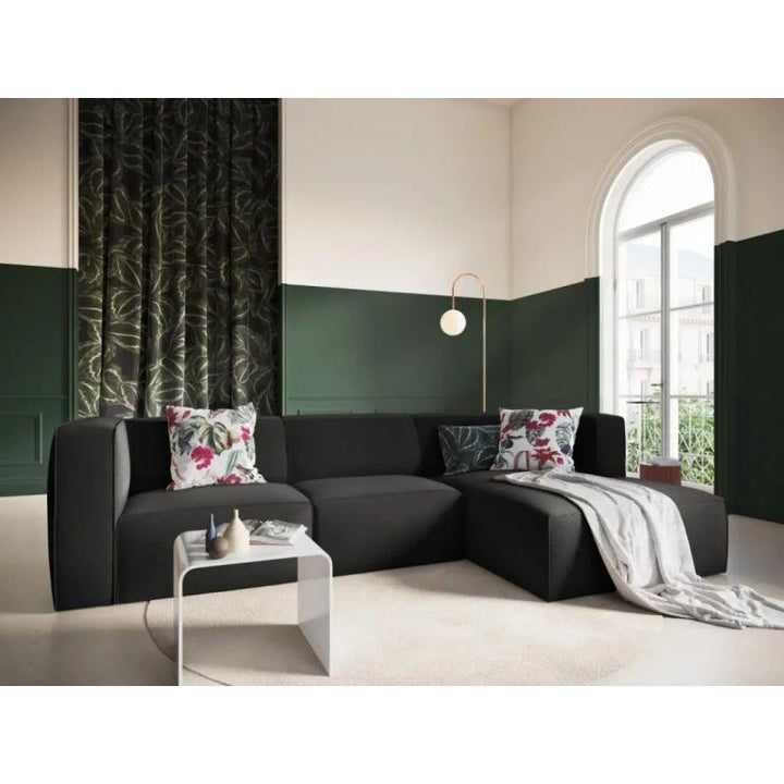 Modern Chanel L-Shape Sofa - Black - 280x170x85x85 cm - By Alhome - Zrafh.com - Your Destination for Baby & Mother Needs in Saudi Arabia