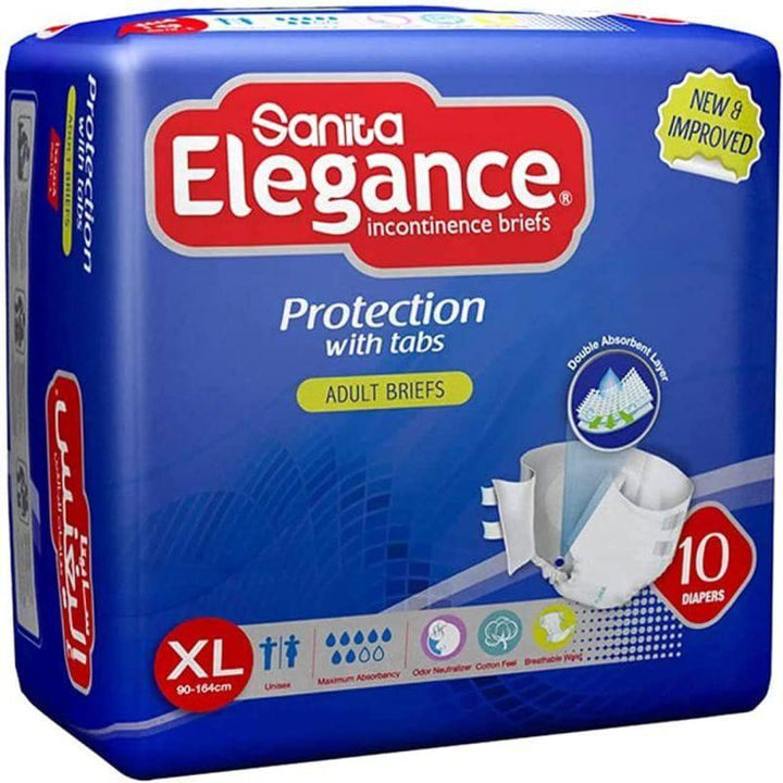 Sanita Elegance Adult Diapers Size XL - 10 Briefs - ZRAFH