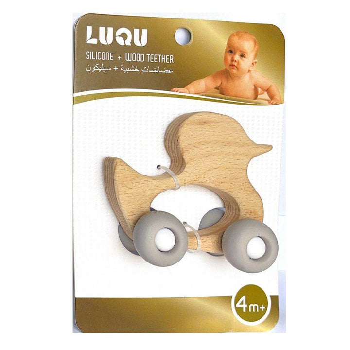 Luqu Silicone Wood Teether- Duck - ZRAFH