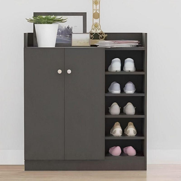 Shoe Cabinet with Two Shelves and Shelves, Black By Alhome - Zrafh.com - Your Destination for Baby & Mother Needs in Saudi Arabia