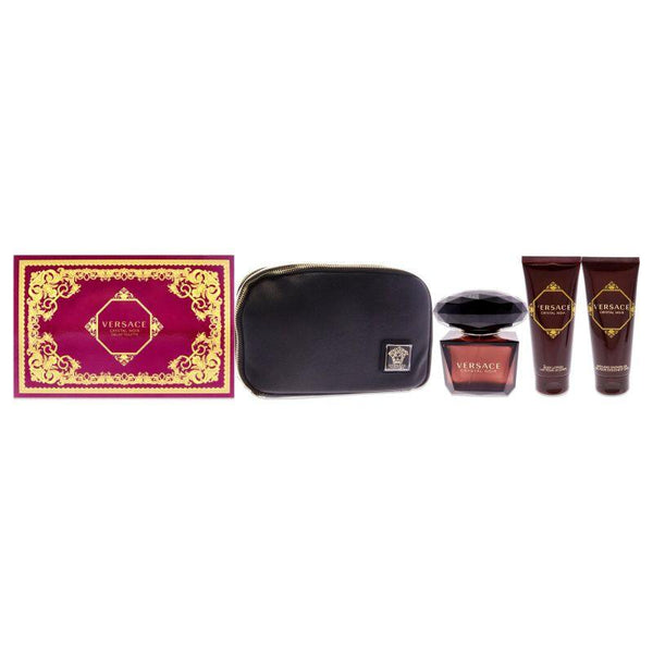 Versace Crystal Noir Gift Set Eau de Toilette (90ml + Shower Gel 100ml + Body Lotion 100ml +Beauty Bag) - ZRAFH