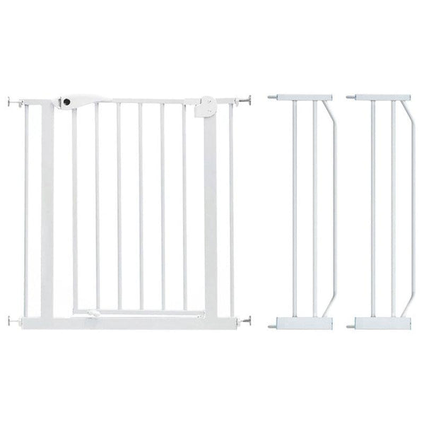 Baby Safe Metal Safety LED Gate With Two 20 cm Extensions - White - Zrafh.com - Your Destination for Baby & Mother Needs in Saudi Arabia
