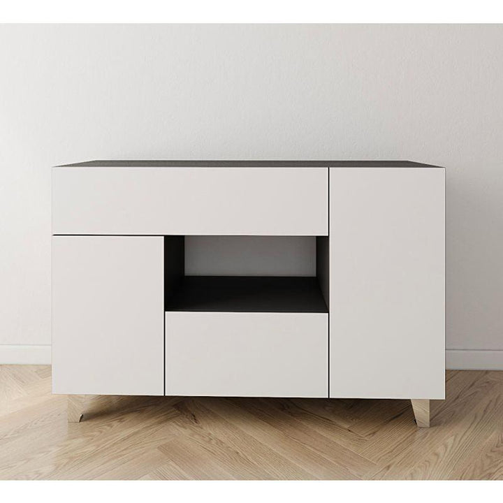 Coffee Corner with Two Shelves and Two Drawers (Black and White) By Alhome - Zrafh.com - Your Destination for Baby & Mother Needs in Saudi Arabia