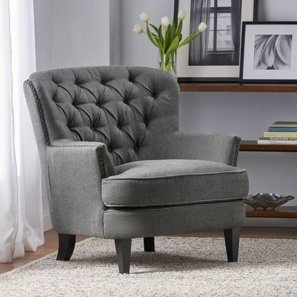 Tranquil Retreat: Gray Linen Chair for Serene Comfort By Alhome - Zrafh.com - Your Destination for Baby & Mother Needs in Saudi Arabia