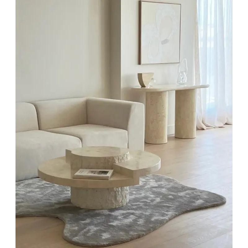 Explore our large variety of products with Natural Elegance OffWhite Stone Center Table By Alhome