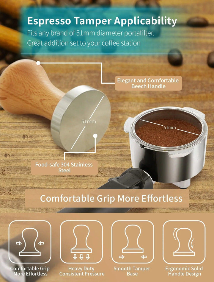 Gevi Espresso Machine Accessories - Knock Box for Espresso Coffee Grounds, Espresso Tamper and Mat, Food Safe Silicone Coffee Tamp - Zrafh.com - Your Destination for Baby & Mother Needs in Saudi Arabia