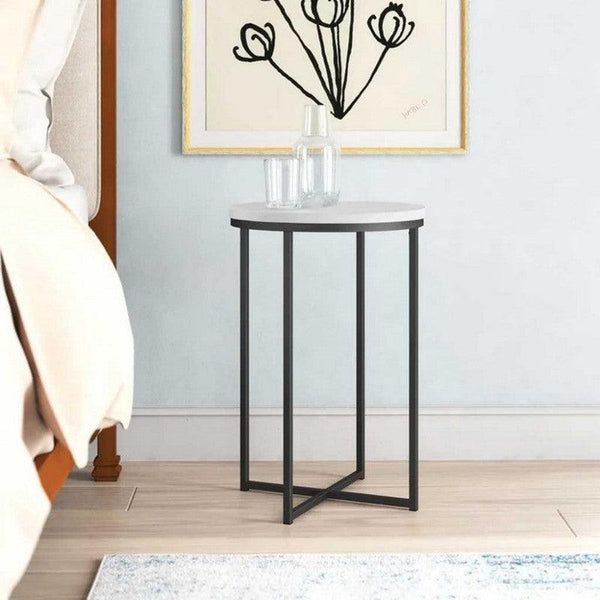 Side Table 45x55 cm - Black & White - AL-1026 By Alhome - Zrafh.com - Your Destination for Baby & Mother Needs in Saudi Arabia