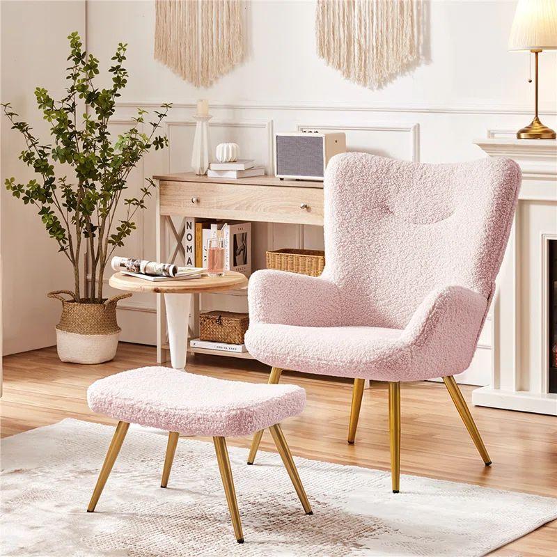 Pink 2024 boucle chair