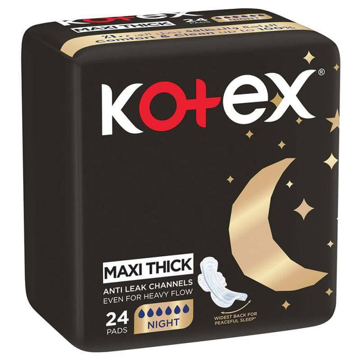 Kotex New Night Maxi Pads With Wings - 24 Pads - ZRAFH