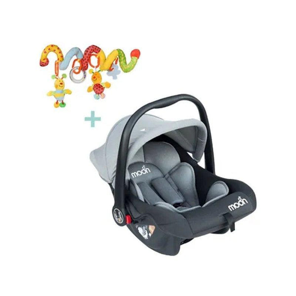 Moon Bibo Infant Car Seat - Grey & Animal Spiral Activity Toy - Bee - Zrafh.com - Your Destination for Baby & Mother Needs in Saudi Arabia