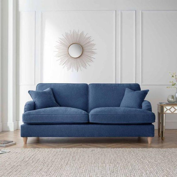 Royal Blue Velvet 3-Seater Sofa - 210x85x45 cm - Swedish Wood By Alhome - Zrafh.com - Your Destination for Baby & Mother Needs in Saudi Arabia