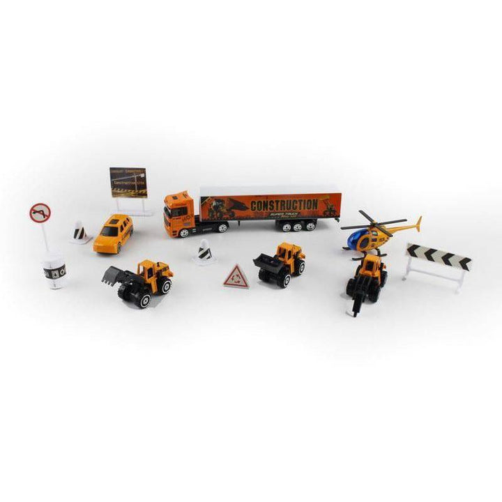 Free Wheel Metal Construction Car Play Set - Yellow - 10-1368188 - ZRAFH