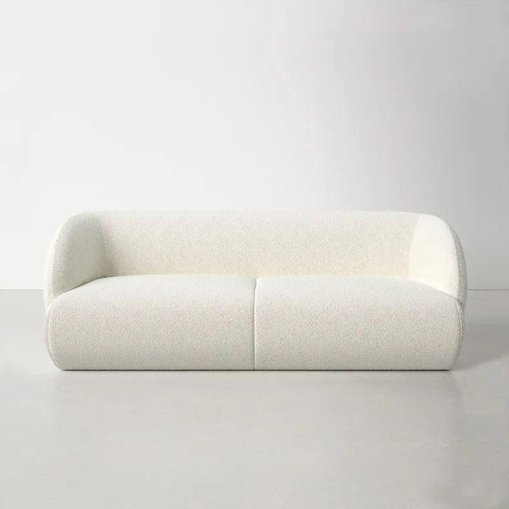 Classic White Boucle 2-Seater Sofa Swedish Wood By Alhome - Zrafh.com - Your Destination for Baby & Mother Needs in Saudi Arabia